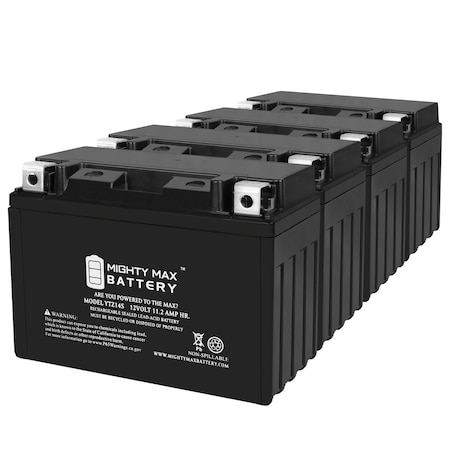 MIGHTY MAX BATTERY YTZ14S 12V 11.2AH Replacement Battery compatible with Honda KTM Motorbikes ATV Mower - 4PK MAX4032444